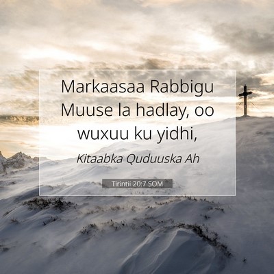 Picture 07 - Tirintii 20:7 SOM - Markaasaa Rabbigu Muuse la hadlay, oo wuxuu ku - Bible Verse Picture