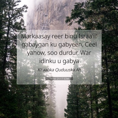 Picture 07 - Tirintii 21:17 SOM - Markaasay reer binu Israa'iil gabaygan ku - Bible Verse Picture