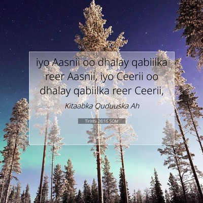 Picture 07 - Tirintii 26:16 SOM - iyo Aasnii oo dhalay qabiilka reer Aasnii, iyo - Bible Verse Picture