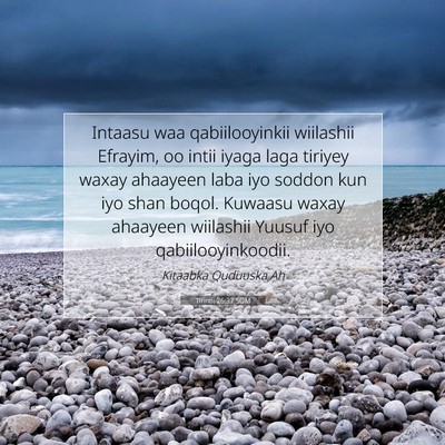 Picture 07 - Tirintii 26:37 SOM - Intaasu waa qabiilooyinkii wiilashii Efrayim, oo - Bible Verse Picture