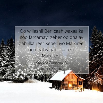Picture 07 - Tirintii 26:45 SOM - Oo wiilashii Beriicaah waxaa ka soo farcamay: - Bible Verse Picture