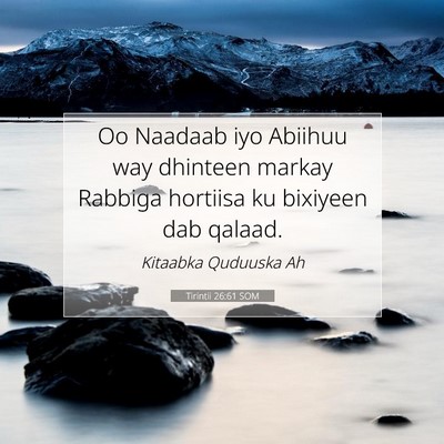 Picture 07 - Tirintii 26:61 SOM - Oo Naadaab iyo Abiihuu way dhinteen markay - Bible Verse Picture