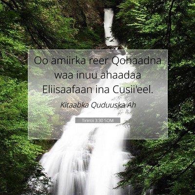 Picture 07 - Tirintii 3:30 SOM - Oo amiirka reer Qohaadna waa inuu ahaadaa - Bible Verse Picture