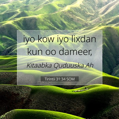 Picture 07 - Tirintii 31:34 SOM - iyo kow iyo lixdan kun oo - Bible Verse Picture