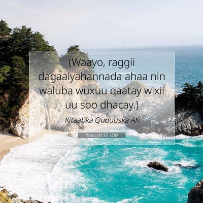 Picture 07 - Tirintii 31:53 SOM - (Waayo, raggii dagaalyahannada ahaa nin waluba - Bible Verse Picture