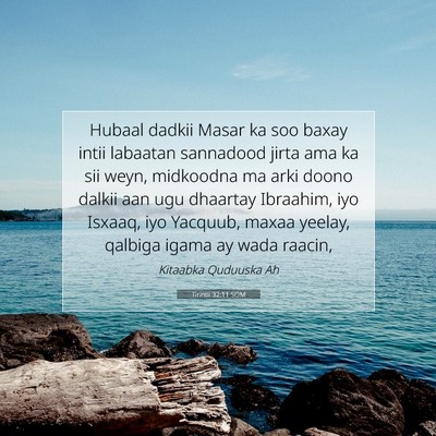 Picture 07 - Tirintii 32:11 SOM - Hubaal dadkii Masar ka soo baxay intii labaatan - Bible Verse Picture