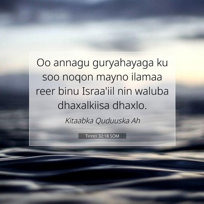 Picture 07 - Tirintii 32:18 SOM - Oo annagu guryahayaga ku soo noqon mayno ilamaa - Bible Verse Picture
