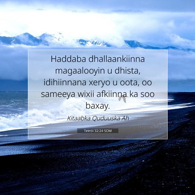 Picture 07 - Tirintii 32:24 SOM - Haddaba dhallaankiinna magaalooyin u dhista, - Bible Verse Picture