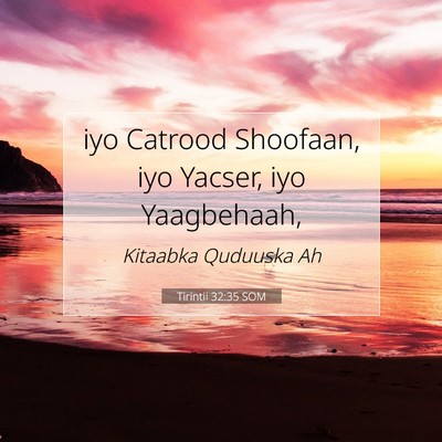 Picture 07 - Tirintii 32:35 SOM - iyo Catrood Shoofaan, iyo Yacser, iyo - Bible Verse Picture