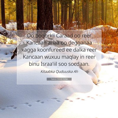Picture 07 - Tirintii 33:40 SOM - Oo boqorkii Caraad oo reer Kancaan ahaa oo - Bible Verse Picture