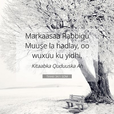 Picture 07 - Tirintii 34:1 SOM - Markaasaa Rabbigu Muuse la hadlay, oo wuxuu ku - Bible Verse Picture