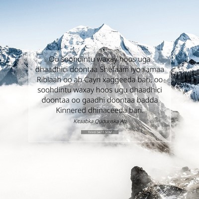 Picture 07 - Tirintii 34:11 SOM - Oo soohdintu waxay hoos uga dhaadhici doontaa - Bible Verse Picture