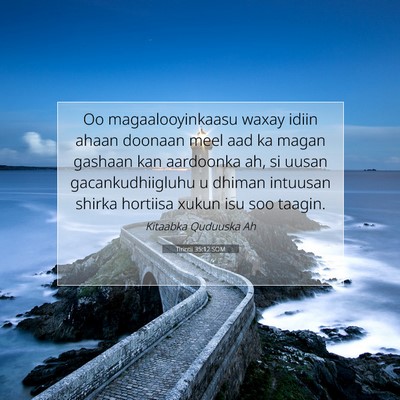 Picture 07 - Tirintii 35:12 SOM - Oo magaalooyinkaasu waxay idiin ahaan doonaan - Bible Verse Picture
