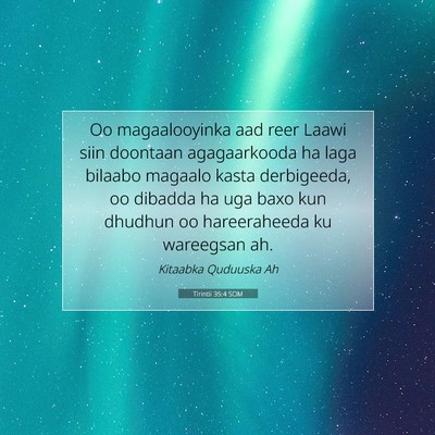 Picture 07 - Tirintii 35:4 SOM - Oo magaalooyinka aad reer Laawi siin doontaan - Bible Verse Picture
