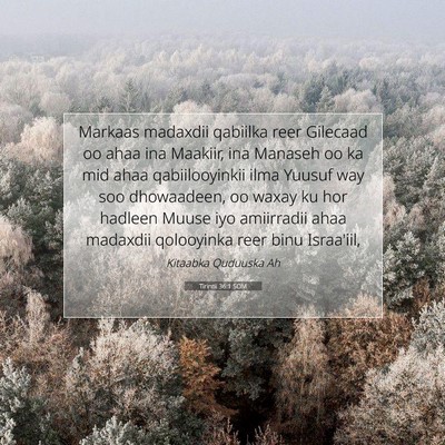 Picture 07 - Tirintii 36:1 SOM - Markaas madaxdii qabiilka reer Gilecaad oo ahaa - Bible Verse Picture