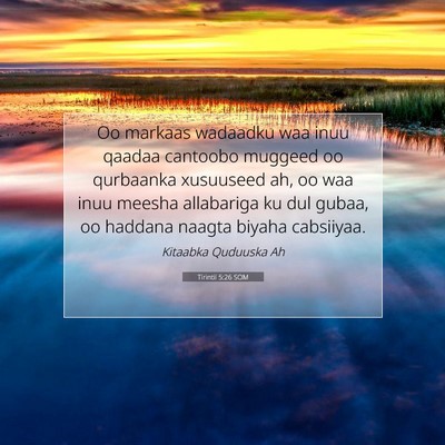 Picture 07 - Tirintii 5:26 SOM - Oo markaas wadaadku waa inuu qaadaa cantoobo - Bible Verse Picture