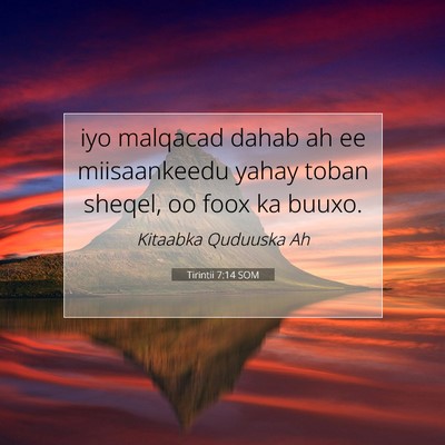 Picture 07 - Tirintii 7:14 SOM - iyo malqacad dahab ah ee miisaankeedu yahay toban - Bible Verse Picture