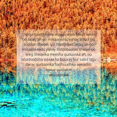 Picture 07 - Tirintii 7:61 SOM - Oo qurbaankiisiina wuxuu ahaa saxan weyn oo lacag - Bible Verse Picture