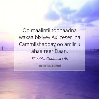 Picture 07 - Tirintii 7:66 SOM - Oo maalintii tobnaadna waxaa bixiyey Axiiceser - Bible Verse Picture