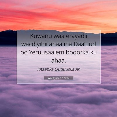 Picture 07 - Wacdiyahii 1:1 SOM - Kuwanu waa erayadii wacdiyihii ahaa ina Daa'uud - Bible Verse Picture