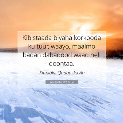 Picture 07 - Wacdiyahii 11:1 SOM - Kibistaada biyaha korkooda ku tuur, waayo, maalmo - Bible Verse Picture