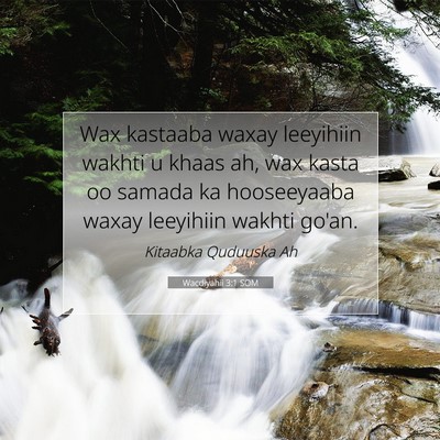 Picture 07 - Wacdiyahii 3:1 SOM - Wax kastaaba waxay leeyihiin wakhti u khaas ah, - Bible Verse Picture