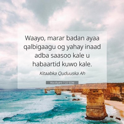 Picture 07 - Wacdiyahii 7:22 SOM - Waayo, marar badan ayaa qalbigaagu og yahay inaad - Bible Verse Picture