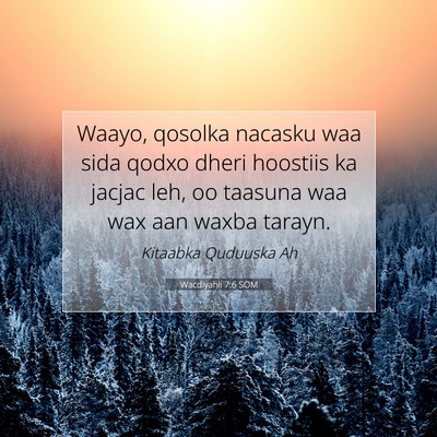 Picture 07 - Wacdiyahii 7:6 SOM - Waayo, qosolka nacasku waa sida qodxo dheri - Bible Verse Picture