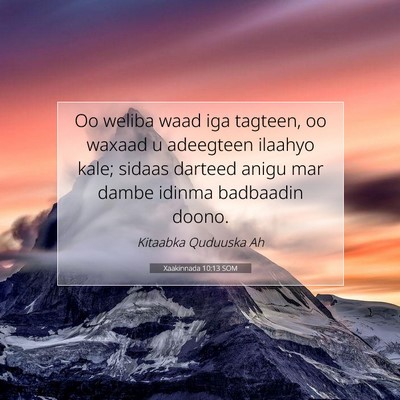 Picture 07 - Xaakinnada 10:13 SOM - Oo weliba waad iga tagteen, oo waxaad u adeegteen - Bible Verse Picture