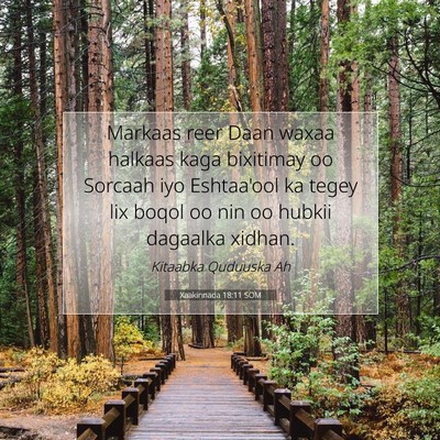 Picture 07 - Xaakinnada 18:11 SOM - Markaas reer Daan waxaa halkaas kaga bixitimay oo - Bible Verse Picture