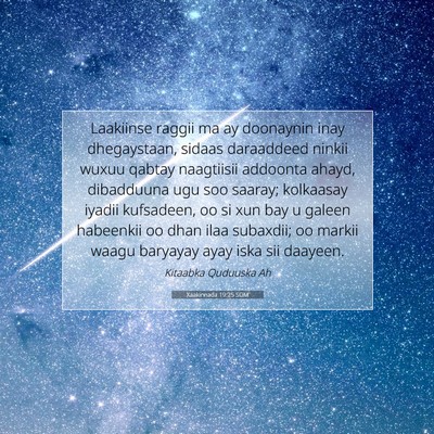 Picture 07 - Xaakinnada 19:25 SOM - Laakiinse raggii ma ay doonaynin inay - Bible Verse Picture