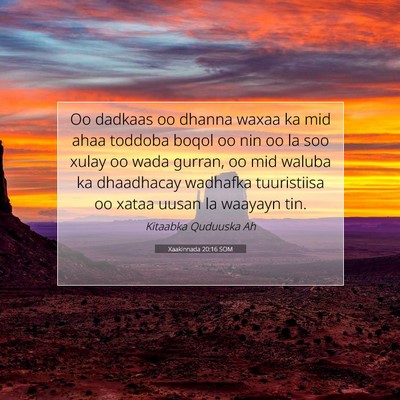 Picture 07 - Xaakinnada 20:16 SOM - Oo dadkaas oo dhanna waxaa ka mid ahaa toddoba - Bible Verse Picture