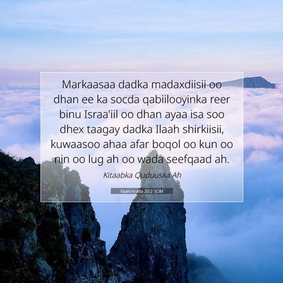 Picture 07 - Xaakinnada 20:2 SOM - Markaasaa dadka madaxdiisii oo dhan ee ka socda - Bible Verse Picture
