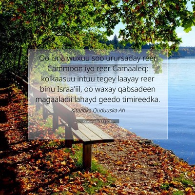 Picture 07 - Xaakinnada 3:13 SOM - Oo isna wuxuu soo urursaday reer Cammoon iyo reer - Bible Verse Picture