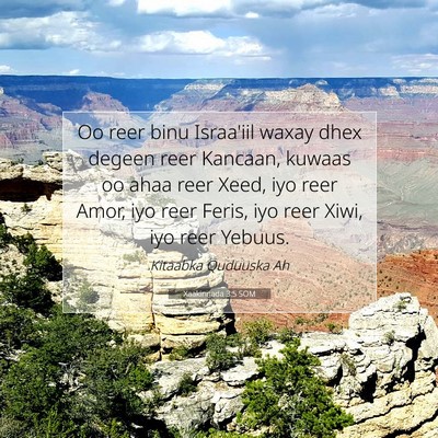 Picture 07 - Xaakinnada 3:5 SOM - Oo reer binu Israa'iil waxay dhex degeen reer - Bible Verse Picture