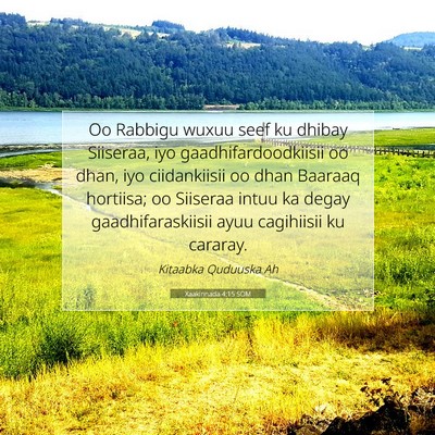 Picture 07 - Xaakinnada 4:15 SOM - Oo Rabbigu wuxuu seef ku dhibay Siiseraa, iyo - Bible Verse Picture