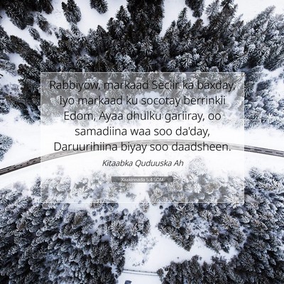 Picture 07 - Xaakinnada 5:4 SOM - Rabbiyow, markaad Seciir ka baxday, Iyo markaad - Bible Verse Picture