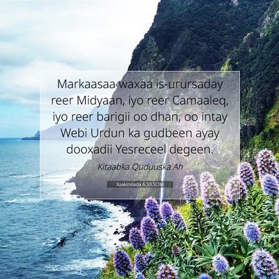 Picture 07 - Xaakinnada 6:33 SOM - Markaasaa waxaa is-urursaday reer Midyaan, iyo - Bible Verse Picture