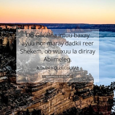 Picture 07 - Xaakinnada 9:39 SOM - Oo Gacalna intuu baxay ayuu hor maray dadkii reer - Bible Verse Picture