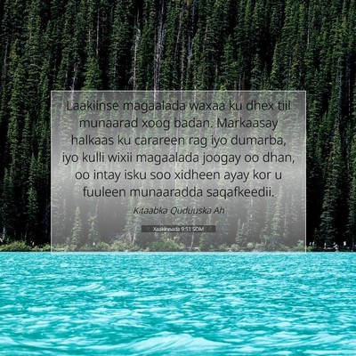 Picture 07 - Xaakinnada 9:51 SOM - Laakiinse magaalada waxaa ku dhex tiil munaarad - Bible Verse Picture