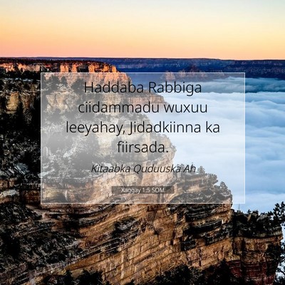 Picture 07 - Xaggay 1:5 SOM - Haddaba Rabbiga ciidammadu wuxuu leeyahay, - Bible Verse Picture