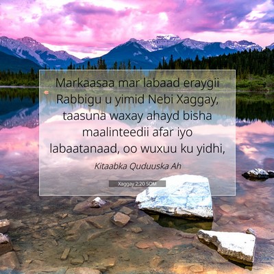 Picture 07 - Xaggay 2:20 SOM - Markaasaa mar labaad eraygii Rabbigu u yimid Nebi - Bible Verse Picture
