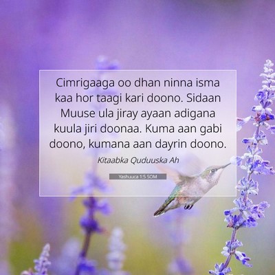Picture 07 - Yashuuca 1:5 SOM - Cimrigaaga oo dhan ninna isma kaa hor taagi kari - Bible Verse Picture