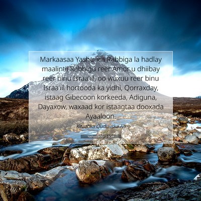 Picture 07 - Yashuuca 10:12 SOM - Markaasaa Yashuuca Rabbiga la hadlay maalintii - Bible Verse Picture