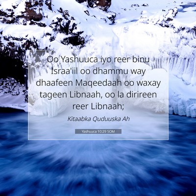 Picture 07 - Yashuuca 10:29 SOM - Oo Yashuuca iyo reer binu Israa'iil oo dhammu way - Bible Verse Picture