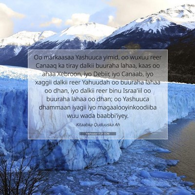 Picture 07 - Yashuuca 11:21 SOM - Oo markaasaa Yashuuca yimid, oo wuxuu reer Canaaq - Bible Verse Picture