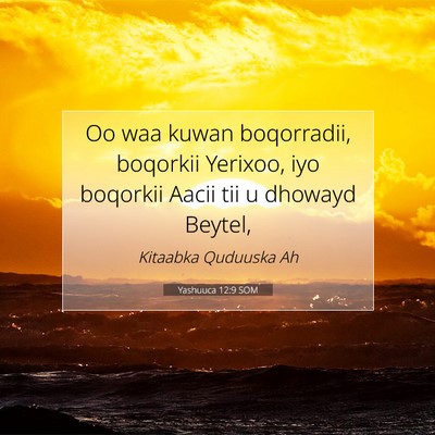 Picture 07 - Yashuuca 12:9 SOM - Oo waa kuwan boqorradii, boqorkii Yerixoo, iyo - Bible Verse Picture
