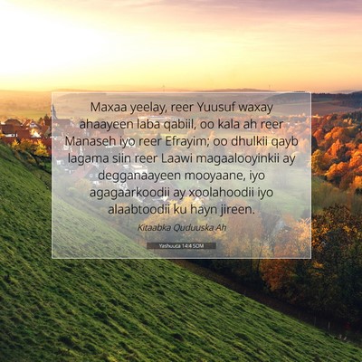 Picture 07 - Yashuuca 14:4 SOM - Maxaa yeelay, reer Yuusuf waxay ahaayeen laba - Bible Verse Picture