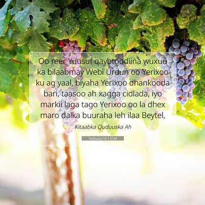 Picture 07 - Yashuuca 16:1 SOM - Oo reer Yuusuf qaybtoodiina wuxuu ka bilaabmay - Bible Verse Picture