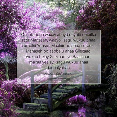 Picture 07 - Yashuuca 17:1 SOM - Oo intanuna waxay ahayd qaybtii qabiilka reer - Bible Verse Picture